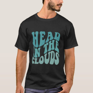 Kopf in den Wolken Worte auf der Rückseite ästheti T-Shirt