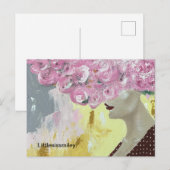 Kopf in der Rose Postkarte (Vorne/Hinten)