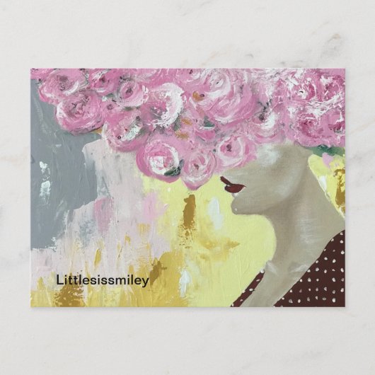 Kopf in der Rose Postkarte (Vorderseite)