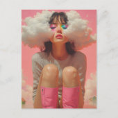 Kopf in der Wolkendecke Postkarte (Vorderseite)