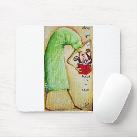 Kopf in einem Buch Mousepad (Mit Mouse)