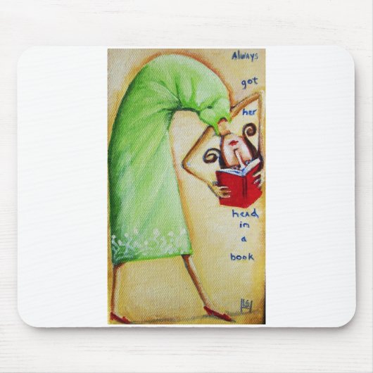 Kopf in einem Buch Mousepad (Vorne)