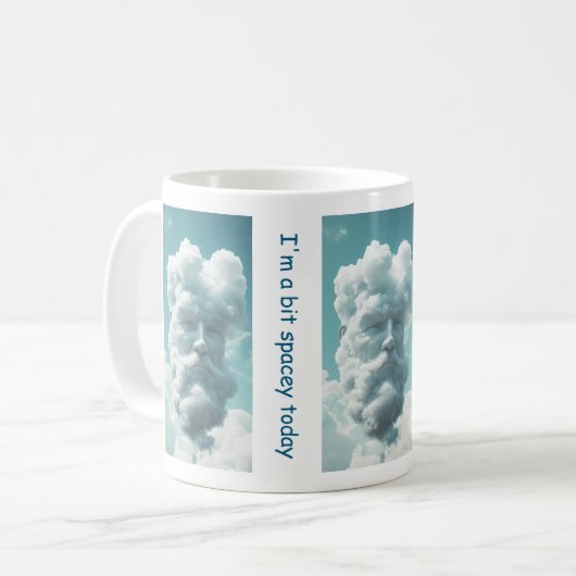 Kopf ist in den Wolken Funny Mug Kaffeetasse (Vorderseite Links)