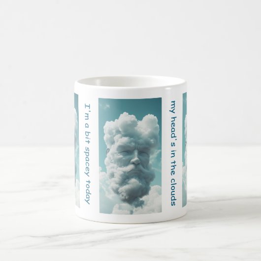 Kopf ist in den Wolken Funny Mug Kaffeetasse (Mittel)
