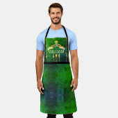 Kopf Koch Grün Herrenküche Schürze (Getragen)