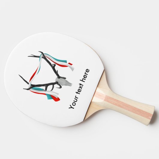 Kopf mit Antlern Tischtennis Schläger (Seitenansicht)