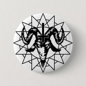 Kopf mit Chaos-Stern (Schwarzes) Button (Vorderseite)