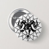 Kopf mit Chaos-Stern (Schwarzes) Button (Vorne & Hinten)