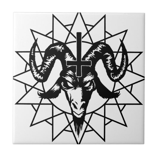 Kopf mit Chaos-Stern (Schwarzes) Fliese (Vorderseite)