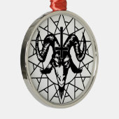 Kopf mit Chaos-Stern (Schwarzes) Silbernes Ornament (Rechts)