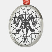 Kopf mit Chaos-Stern (Schwarzes) Silbernes Ornament (Links)
