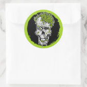 Kopf mit Würmern rund Aufkleber (Tasche)