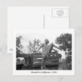 Kopf nach Kalifornien, 1930er Postkarte (Vorne/Hinten)