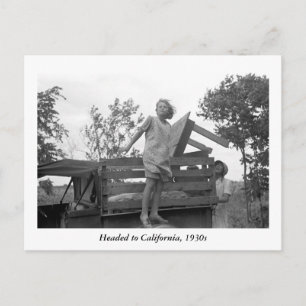 Kopf nach Kalifornien, 1930er Postkarte