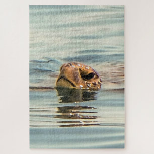 Kopf Oberhalb Wasser Schildkröte Ozean Wildlife Ar Puzzle