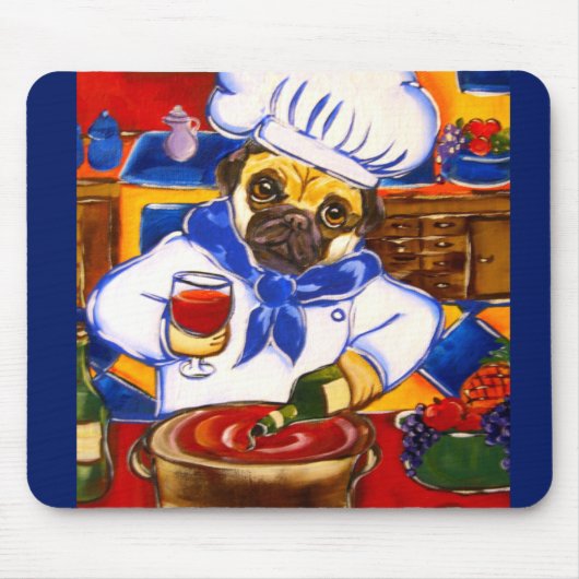 Kopf Pug Mousepad (Vorne)