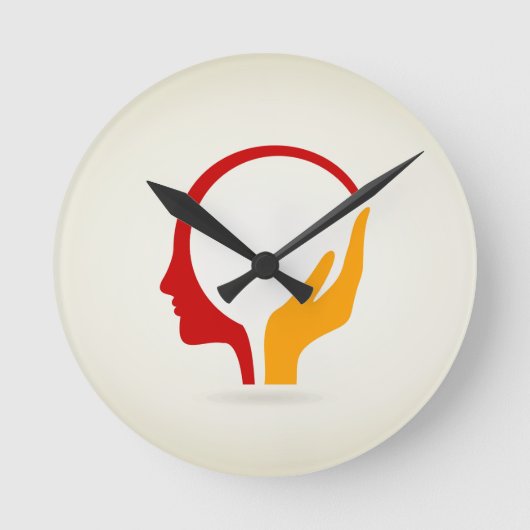 Kopf Runde Wanduhr (Vorderseite)