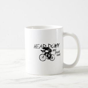 Kopf runter und kräftig in die Pedale treten Fahrr Kaffeetasse
