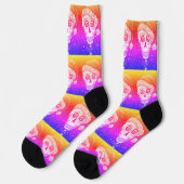 KOPF SANTA SKULL, CHRISTMAS SKELETON RAINBOW SOCKEN (Linkes Detail)