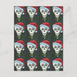 KOPF SANTA SKULL, CHRISTMAS SKELETON SPASS FEIERTAGSPOSTKARTE