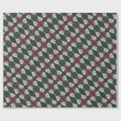 KOPF SANTA SKULL, CHRISTMAS SKELETON SPASS GESCHENKPAPIER (Flach)