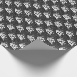KOPF SANTA SKULL, CHRISTMAS SKELETON SPASS GESCHENKPAPIER