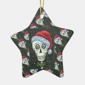 KOPF SANTA SKULL, CHRISTMAS SKELETON SPASS KERAMIK ORNAMENT (Links)