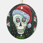 KOPF SANTA SKULL, CHRISTMAS SKELETON SPASS KERAMIK ORNAMENT (Links)