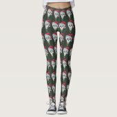KOPF SANTA SKULL, CHRISTMAS SKELETON SPASS LEGGINGS (Vorderseite)