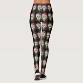 KOPF SANTA SKULL, CHRISTMAS SKELETON SPASS LEGGINGS (Rückseite)