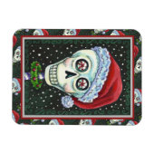 KOPF SANTA SKULL, CHRISTMAS SKELETON SPASS MAGNET (Horizontal)