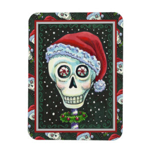 KOPF SANTA SKULL, CHRISTMAS SKELETON SPASS MAGNET