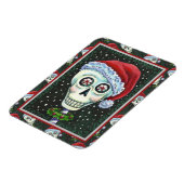 KOPF SANTA SKULL, CHRISTMAS SKELETON SPASS MAGNET (Linke Seite)