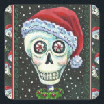 KOPF SANTA SKULL, CHRISTMAS SKELETON SPASS QUADRATISCHER AUFKLEBER<br><div class="desc">PERFEKT FÜR SKELLY LOVERS. FARBHAFTE SKULL-,  KRIEG- UND PEPPERMINTS-STICKER *Anpassen ... .Suchen nach übereinstimmenden Elementen Susan Brack Designs</div>