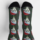 KOPF SANTA SKULL, CHRISTMAS SKELETON SPASS SOCKEN (Oben)