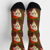 KOPF SANTA SKULL, CHRISTMAS SKELETON SPASS SOCKEN (Oben)