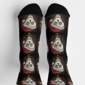 KOPF SANTA SKULL, CHRISTMAS SKELETON SPASS SOCKEN (Oben)