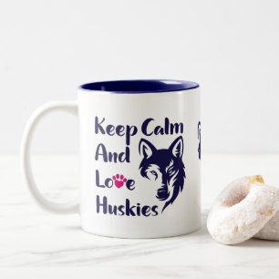 Kopf Sibirischer Husky Vintage Zweifarbige Tasse