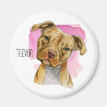 Kopf Tilt Pit Bull Dog Aquarellmalerei