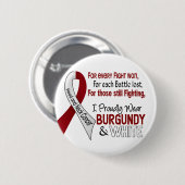 Kopf-u. Hals-Krebs trage ich stolz Burgunder-Weiß Button (Vorne & Hinten)