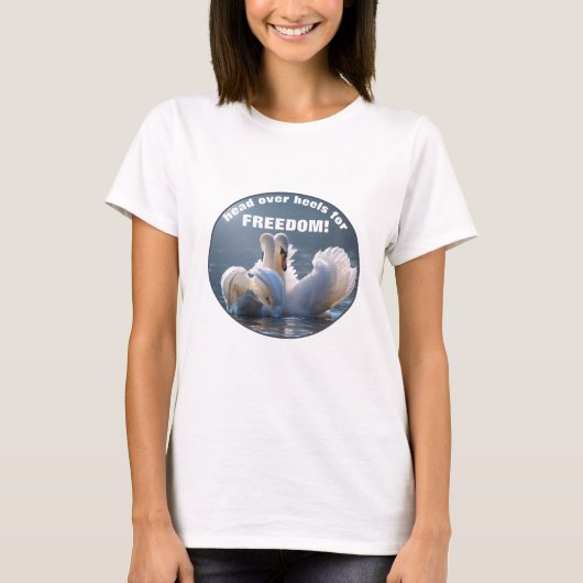 Kopf über Heels - Schwäne (v2-Licht) T - Shirt (Vorderseite)