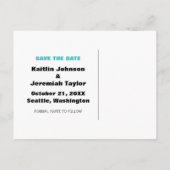 Kopf über Heelse Save the Date Postkarte, Aqua Ankündigungspostkarte (Rückseite)