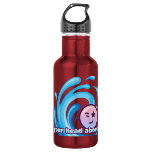 Kopf über Wasser halten Edelstahlflasche