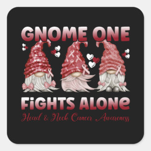 Kopf- und Nackenkrebs-Burgund-Band Quadratischer Aufkleber