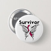 Kopf-und Nackenkrebs-Überlebende Stamm-Schmetterli Button (Vorne & Hinten)