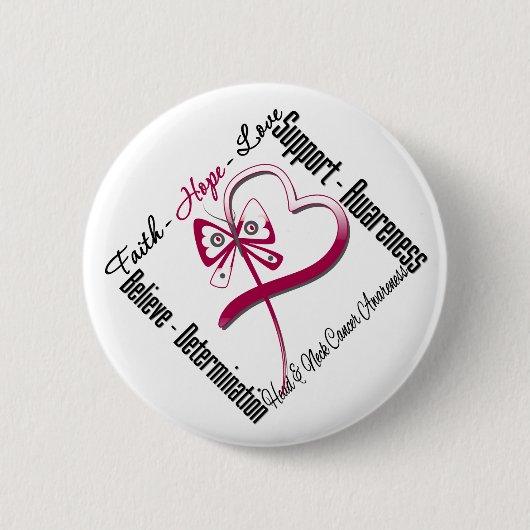 Kopf und Neck Krebs Glaube Hoffnung Liebe Schmette Button (Vorderseite)