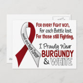 Kopf-und Neckenkrebs Ich trage stolz Burgundy Whit Postkarte (Vorne/Hinten)