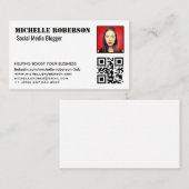 Kopf- und QC-Code weiß Visitenkarte (Vorne/Hinten)