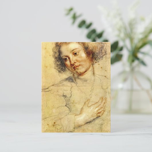 Kopf und rechte Hand der Frau von Peter Paul Ruben Postkarte (Stehend Vorderseite)