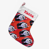 Kopf-und Schwanz-Panda-Bärn-Muster-Weihnachten Großer Weihnachtsstrumpf (Vorderansicht (hängend))